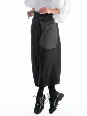 Black Wrap Skirt With One Pocket Mo14